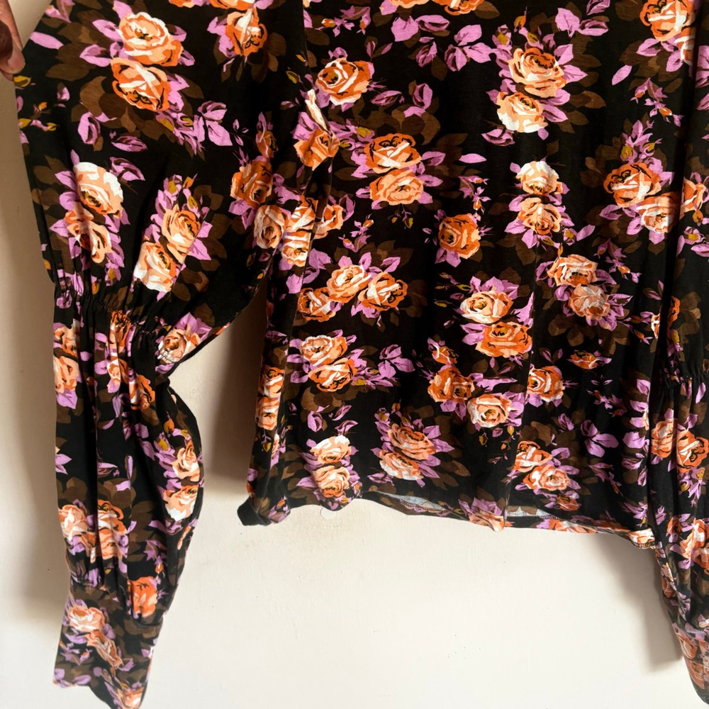 Anthropologie Floral Tiered-Sleeve
Turtleneck Blouse - Picture 6 of 15